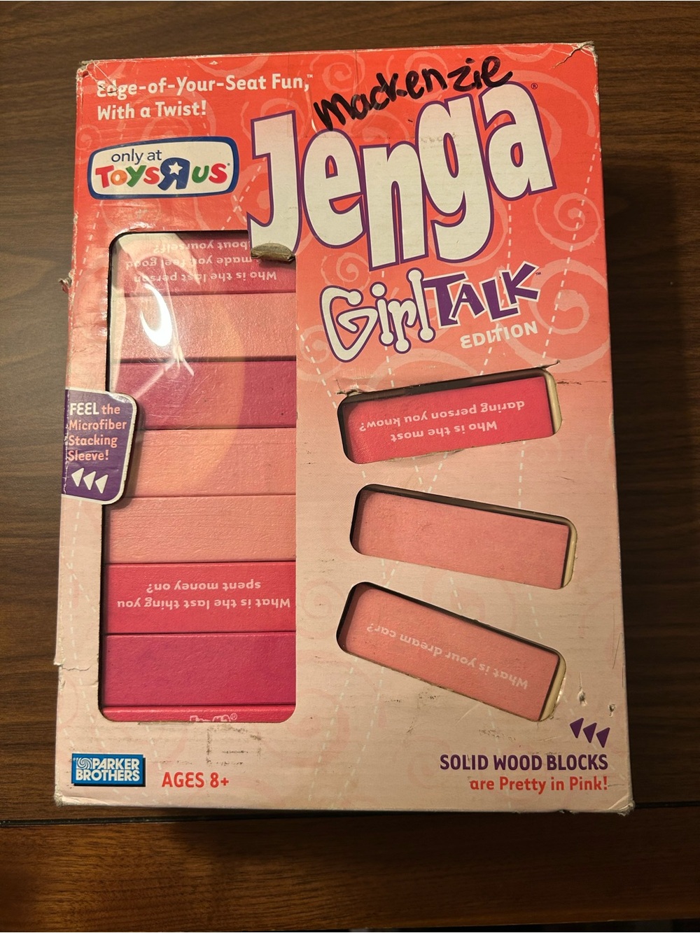 Jenga Girl Talk Edition Solid Wood Stacking Game - - Pink